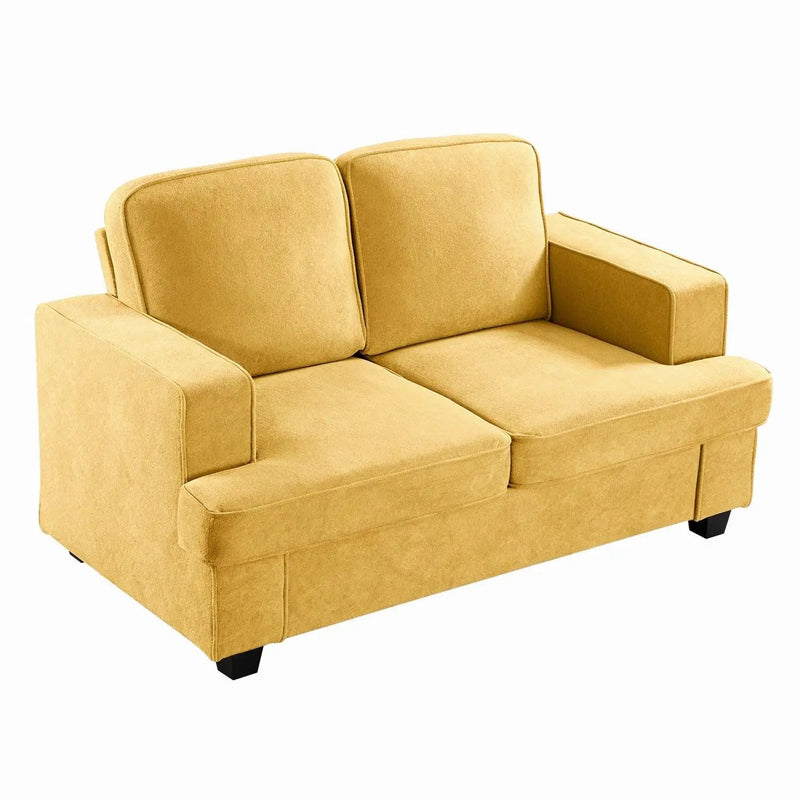 Modern Loveseat, Comfortable 2 Seater Couch With Deep Seating, Loose Back Cushions, Wide Arms by Unique Piece Furniture