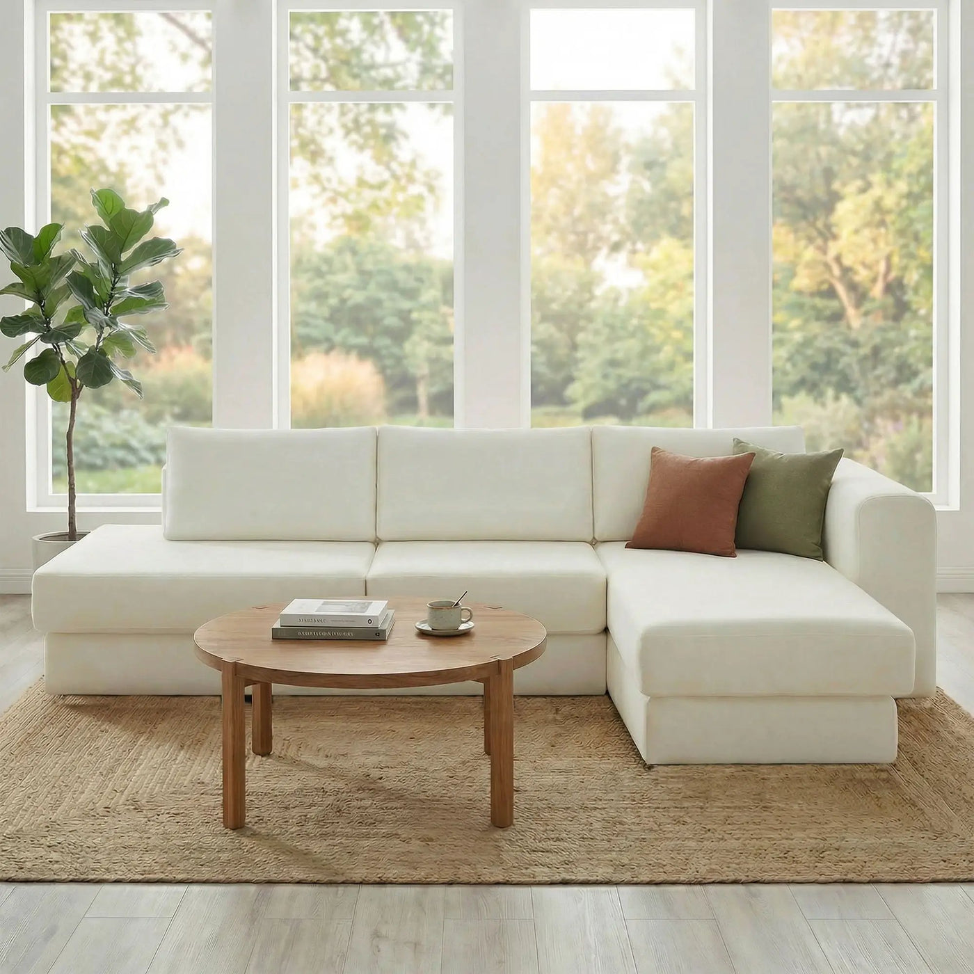 L-Shaped Modular Sofa With Double Layer Cushion by HouseOfZazla