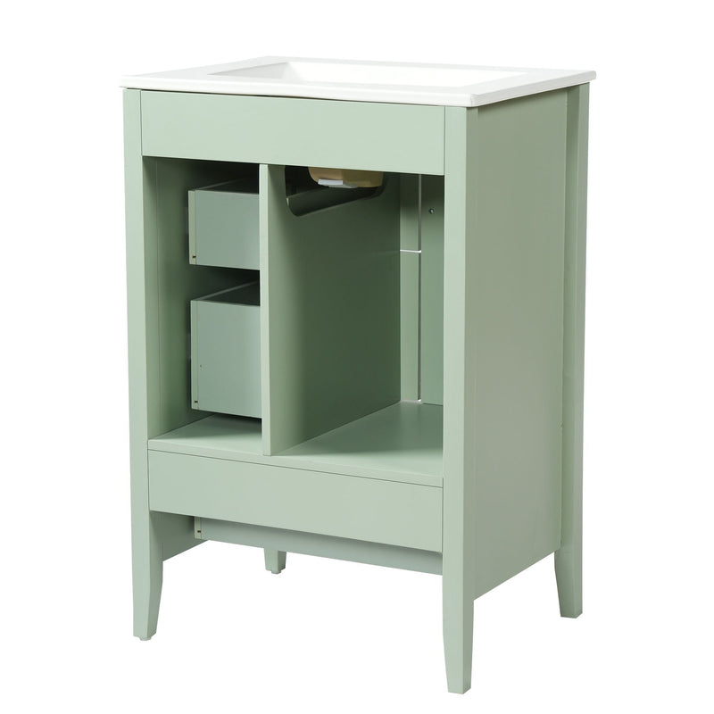 Retro Bathroom Vanity With Sink, Soft Closing Cabinet & Drawers by HouseOfZazla