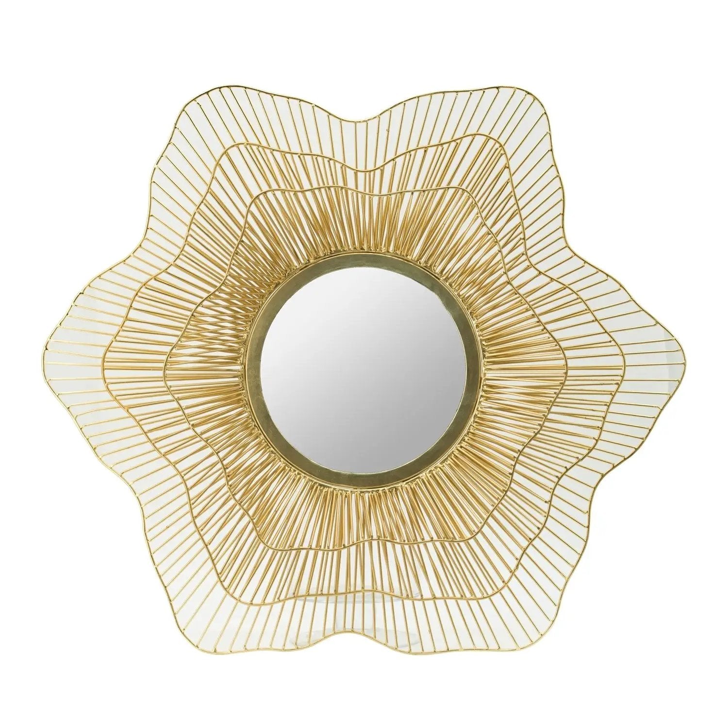 D27x2.4' Metal Starburst Wall Mirror, Wall Mounted Home Decor by HouseOfZazla