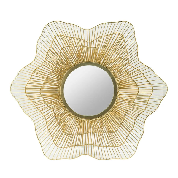 D27x2.4' Metal Starburst Wall Mirror, Wall Mounted Home Decor