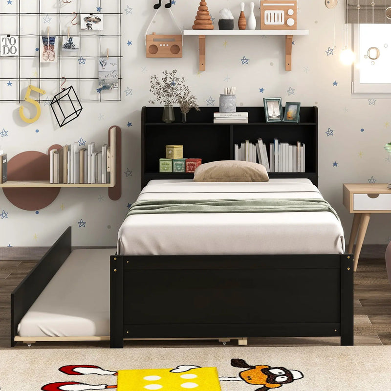 Twin Bed With Trundle, Bookcase by Unique Piece Furniture