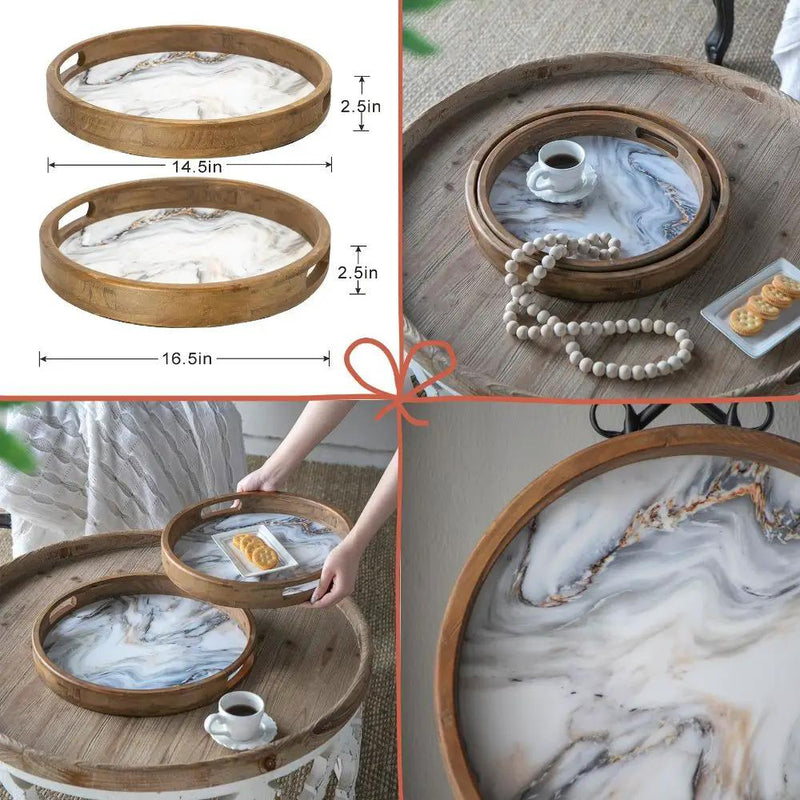 French Country Home Decor Collection (Includes An Artificial Plant, Vase, Trays, Stool And Side Table) (Set of 5) - Multicolor by Unique Piece Furniture