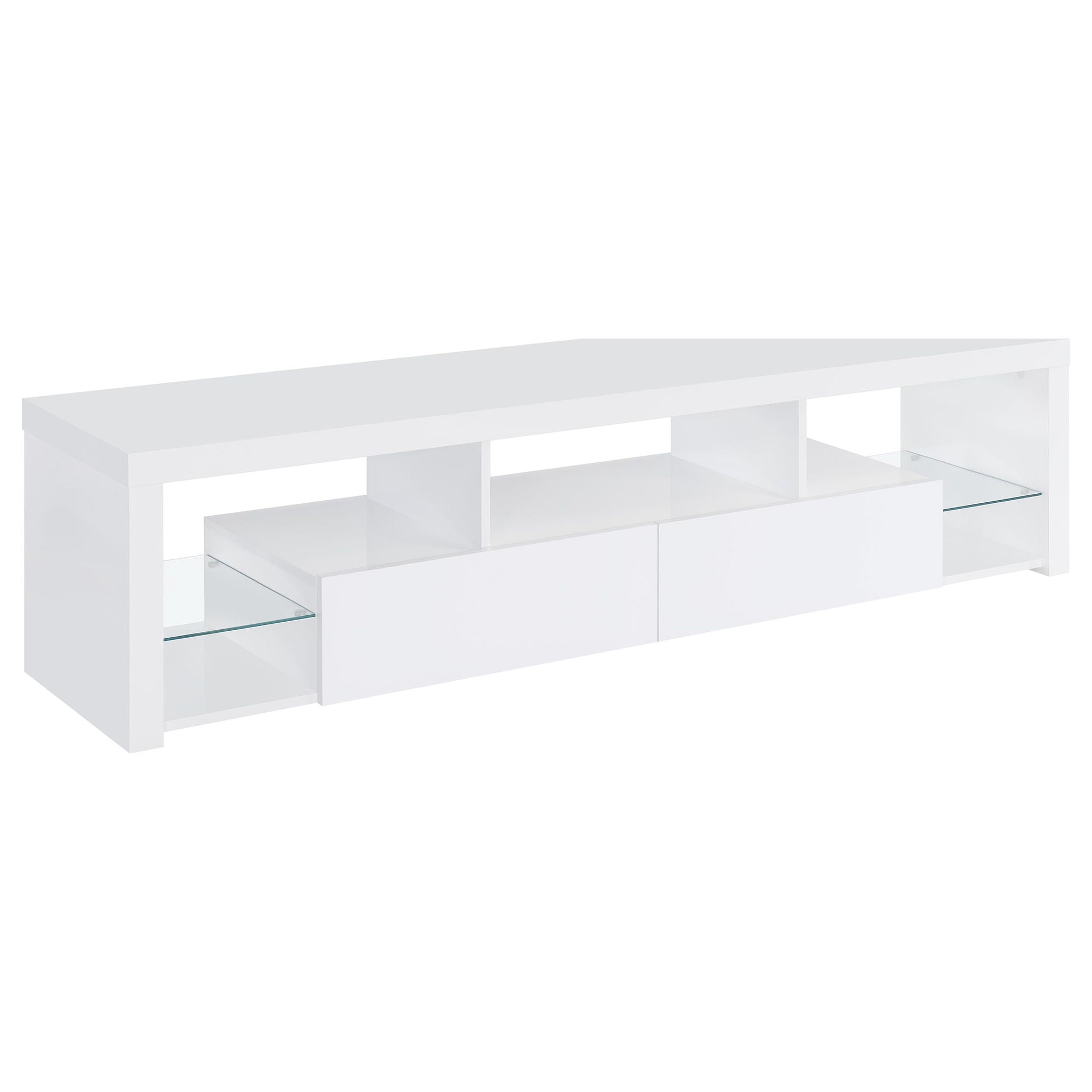 Lance - 3 Piece TV Entertainment Center With Shelves - Gloss White by HouseOfZazla
