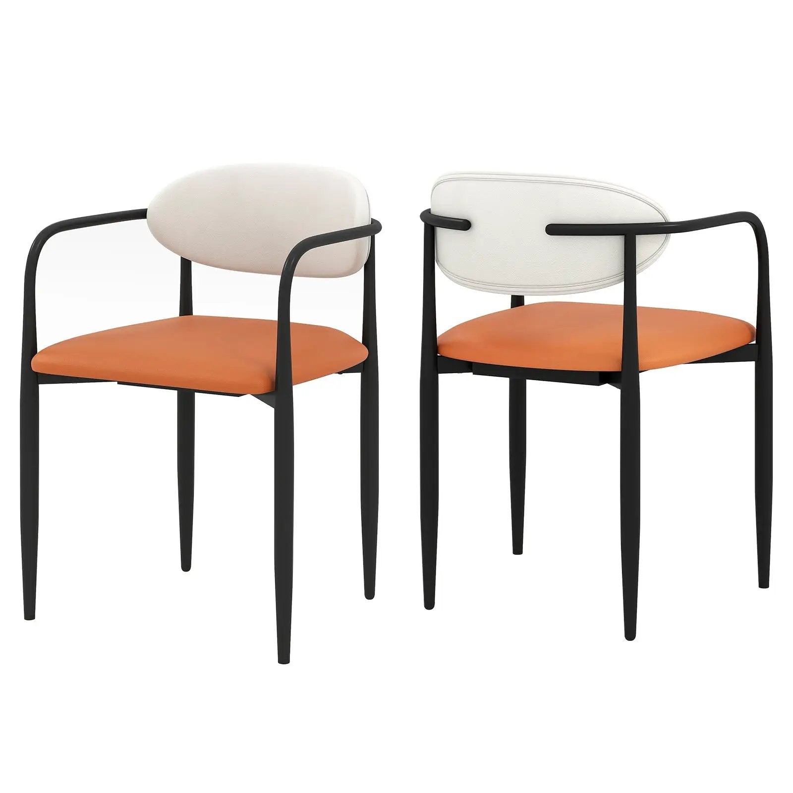 Modern Dining Chairs Set of 2 with Padded Seat and Curved Back by DirectDeals