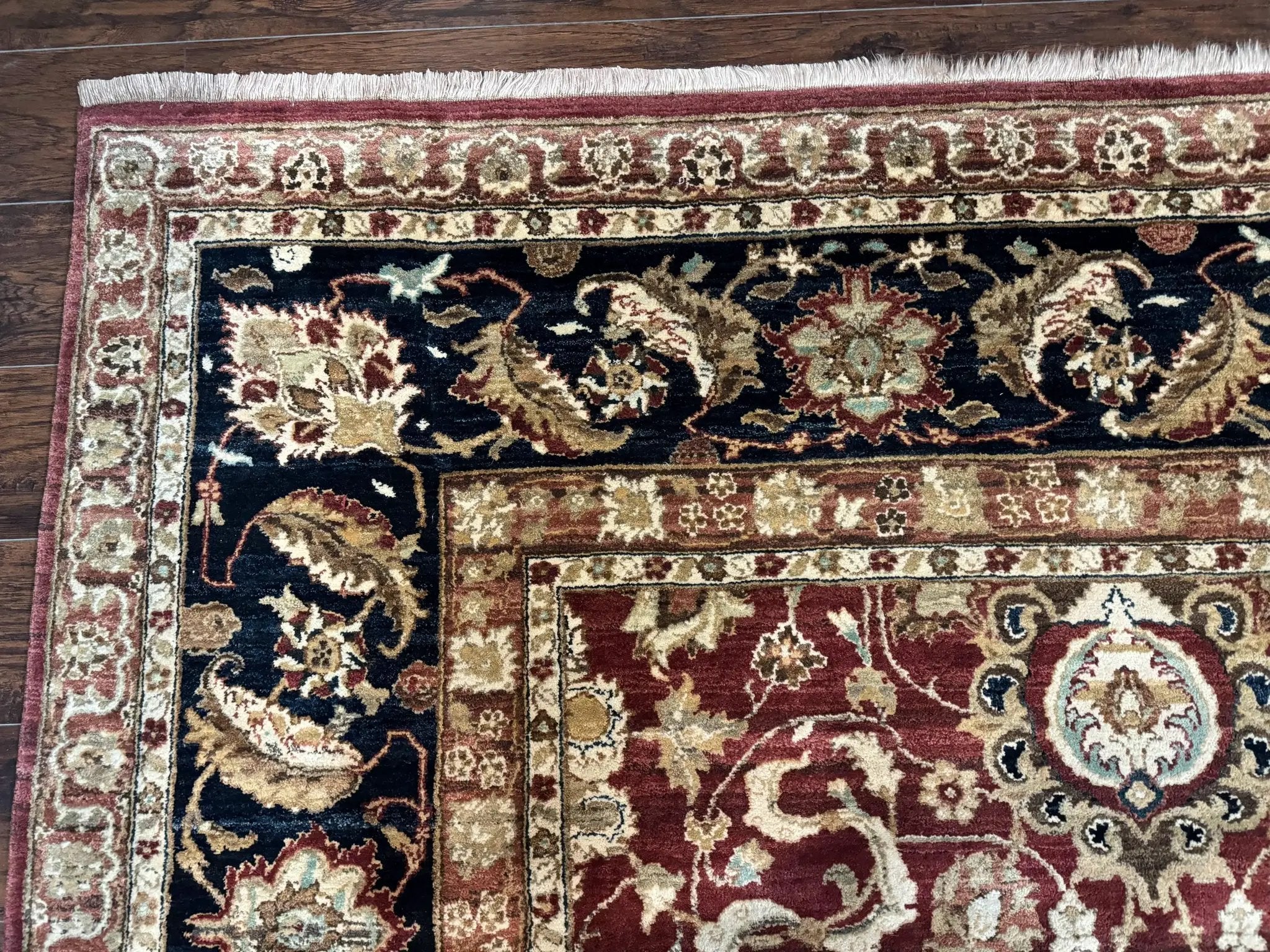 Palace Sized Indian Agra Rug 12x17, Wool Handmade Floral Allover Carpet by Jewel Rugs