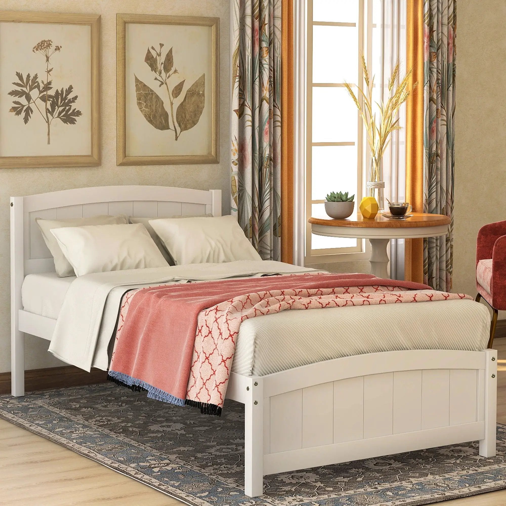 Platform Bed & Headboard, Footboard And Wood Slat Support by Unique Piece Furniture
