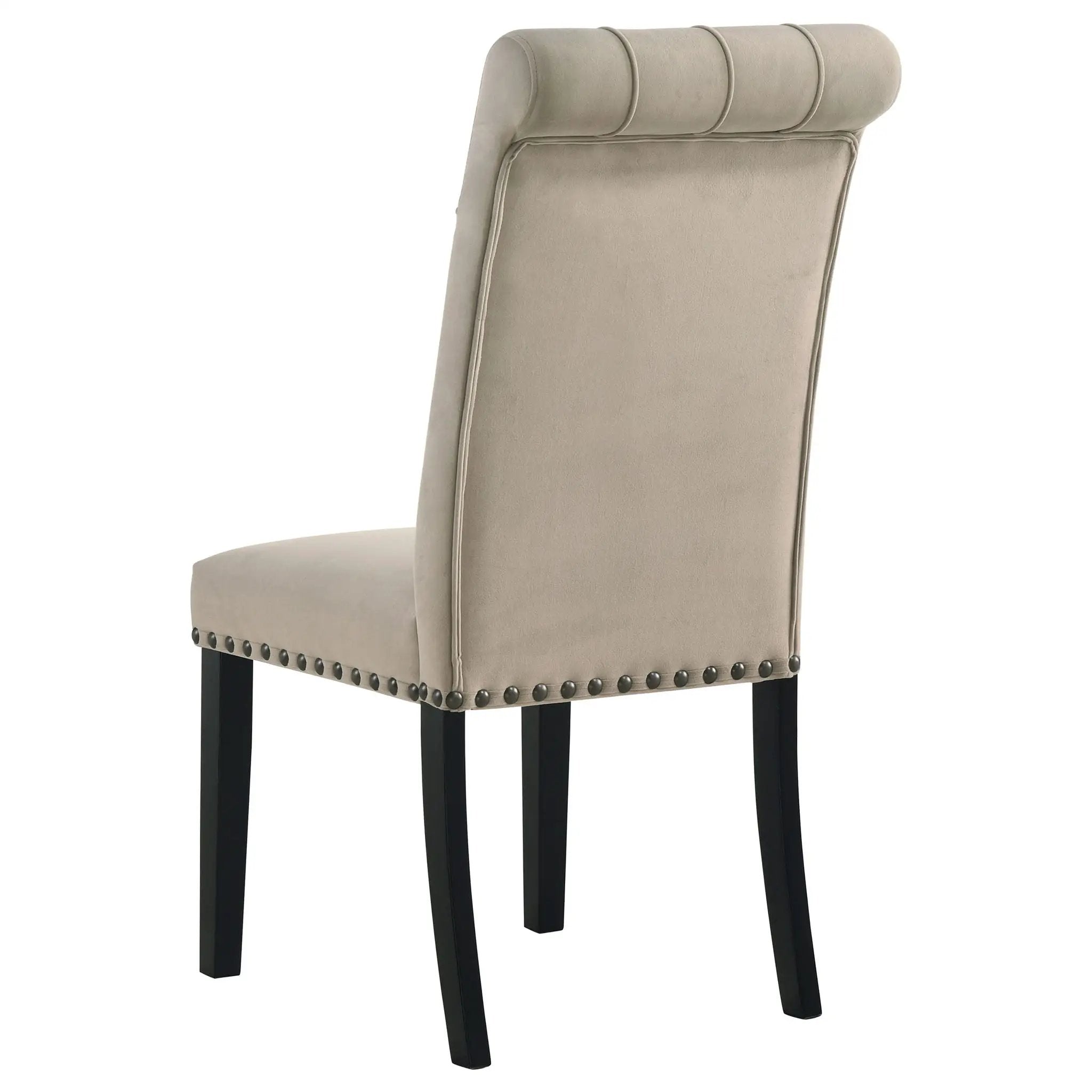 Alana Velvet Upholstered Dining Side Chair Sand (Set of 2) by Unique Piece Furniture