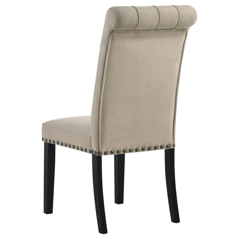 Alana Velvet Upholstered Dining Side Chair Sand (Set of 2) by Unique Piece Furniture
