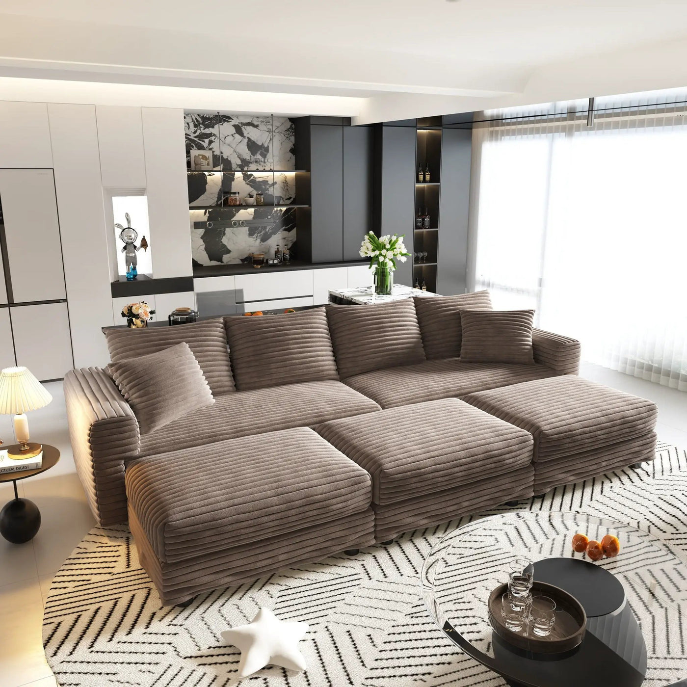 Modern Comfy Upholstered Sofa Cloud Couch & Deep Seat Couches by HouseOfZazla
