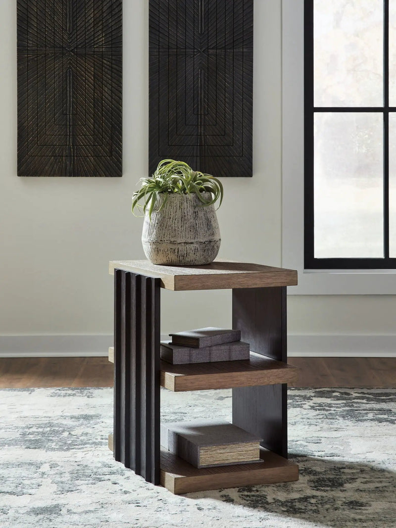 Rylandyn - Rectangular End Table - Black / Light Brown by Unique Piece Furniture