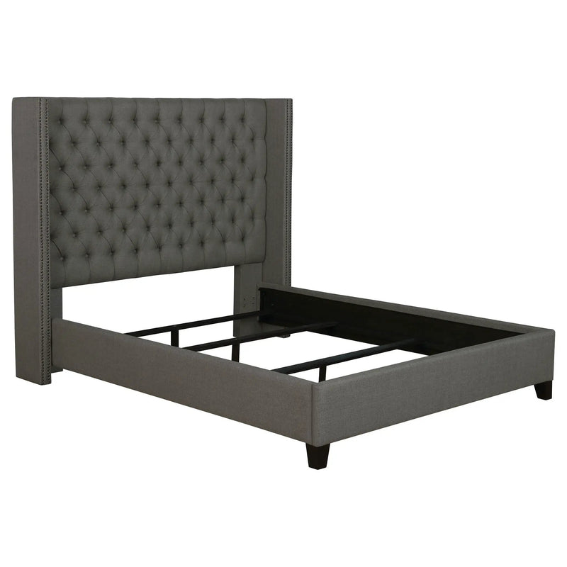 Lendra - Upholstered Wingback Bed With Tufted Headboard by HouseOfZazla