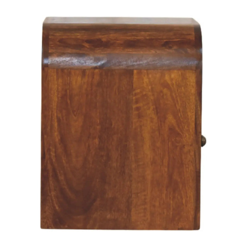 Solid Wood Darcy Nightstand, 1 Drawer and Open Shelf, Chestnut by HouseOfZazla
