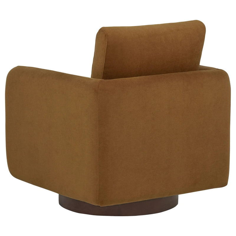 Iris Fabric Upholstered Swivel Accent Chair Rust by Unique Piece Furniture