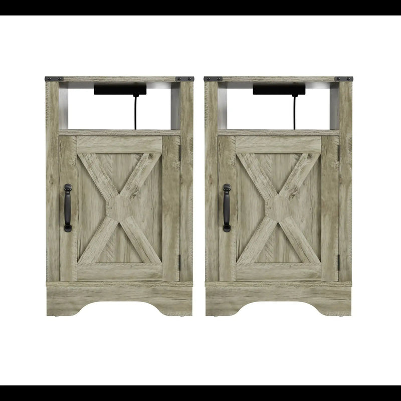 Farmhouse Nightstand, Charging Station & Storage by HouseOfZazla