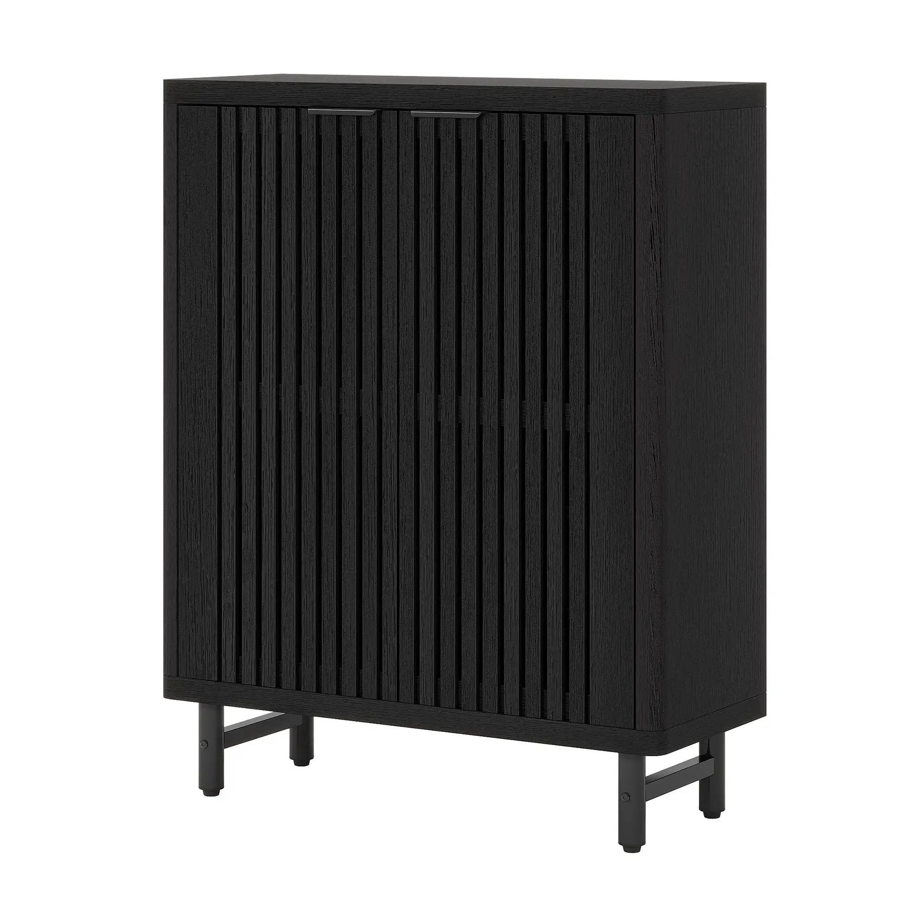 6 Tier Shoe Cabinet With Louvered Doors