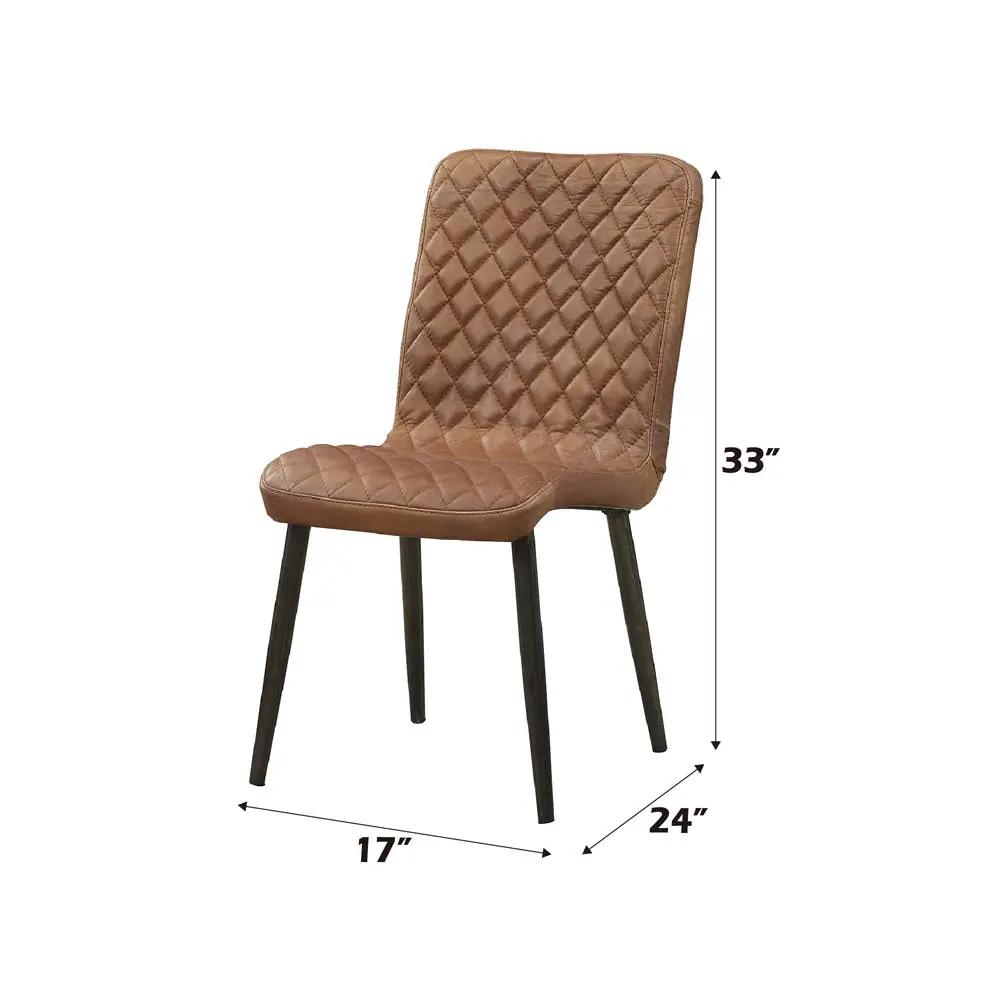 Millerton - Side Chair (Set of 2) - Vintage Chocolate Top Grain Leather & Antique Black by Unique Piece Furniture