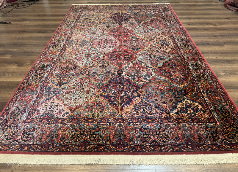 Karastan Rug 5.9 x 9, Multicolor Panel Kirman Rug #717, Wool Original Karastan Collection 700 Series by Jewel Rugs