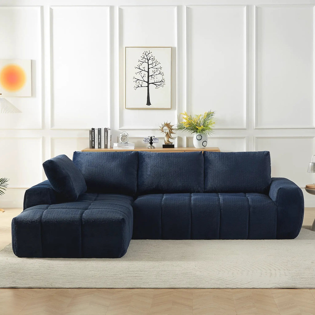 Faux Fur L-Shape Luxury Sectional Oversized Sofa by HouseOfZazla