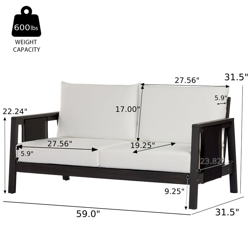 2 Piece Outdoor Loveseat and Coffee Table Set by HouseOfZazla