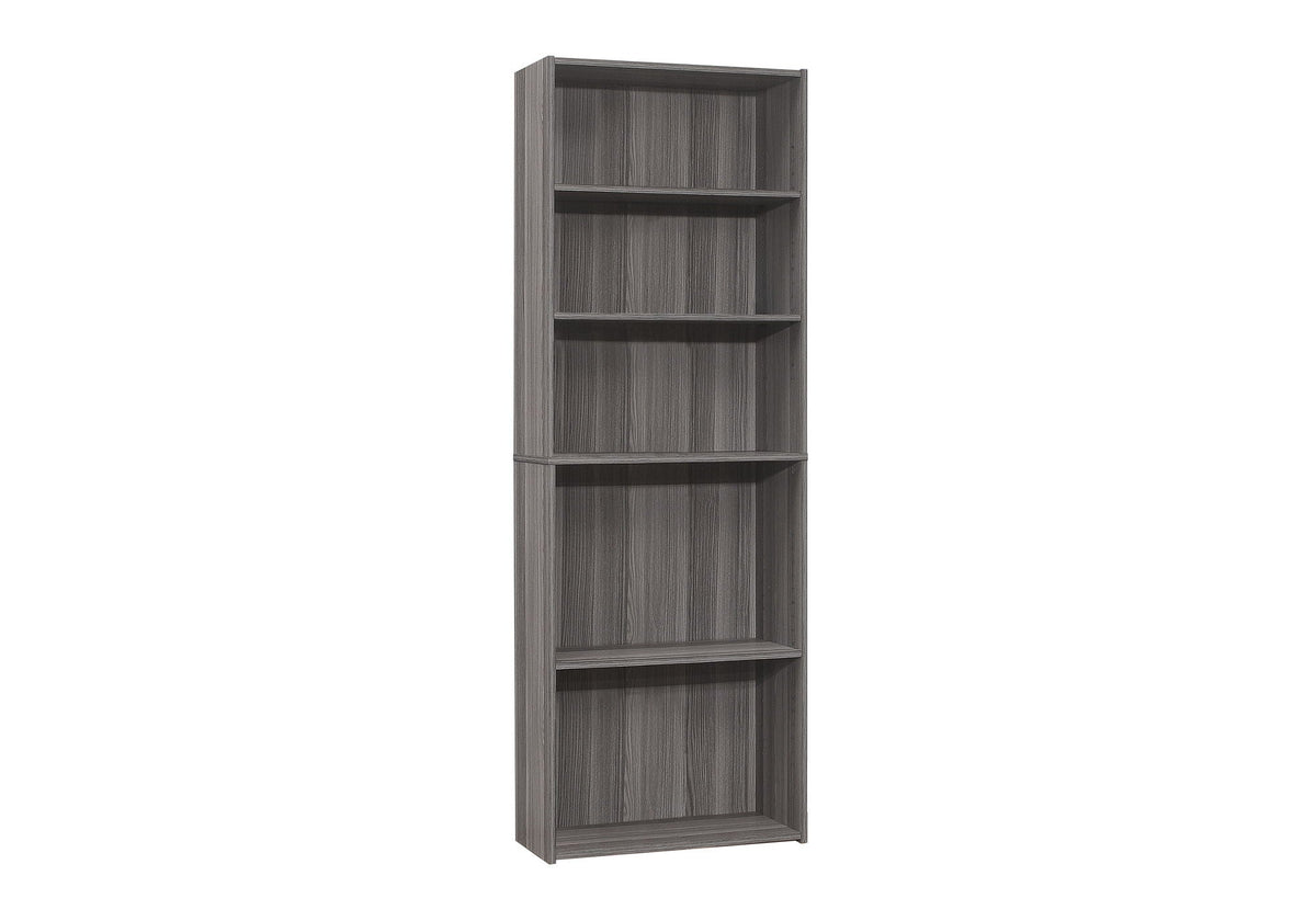 6-Tier Transitional Bookshelf with Adjustable Shelves - White, Dark Gray, Light Brown, Dark Brown, photo 4 of 16
