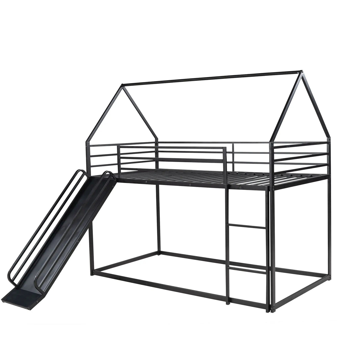 Twin Over Twin House Bunk Bed With Ladder And Slide by HouseOfZazla