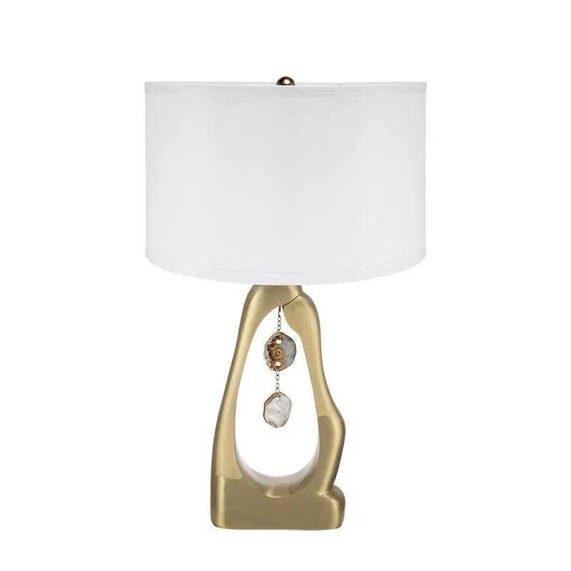 Geode-Inspired Gold Aluminum Table Lamp by HouseOfZazla