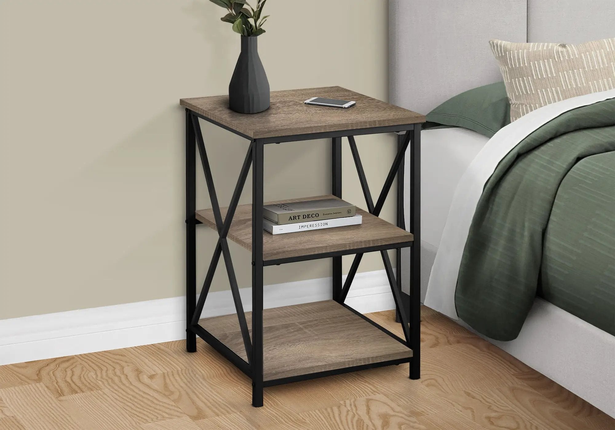 3 Tier Accent Table, Side Marble Look Contemporary & Modern by Unique Piece Furniture