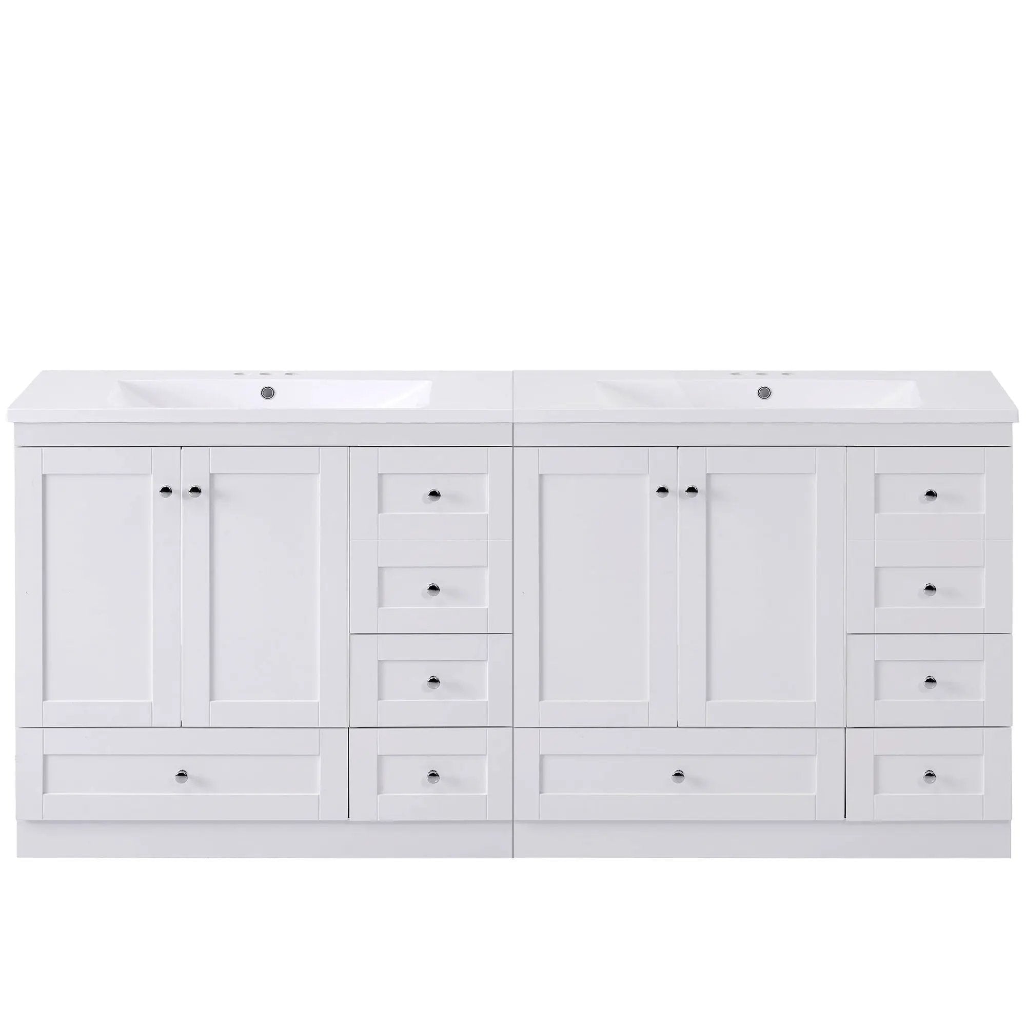 Shaker Free Standing Bathroom Vanity Cabinet & Sink, Soft Close Drawers, Soft Close Doors by HouseOfZazla