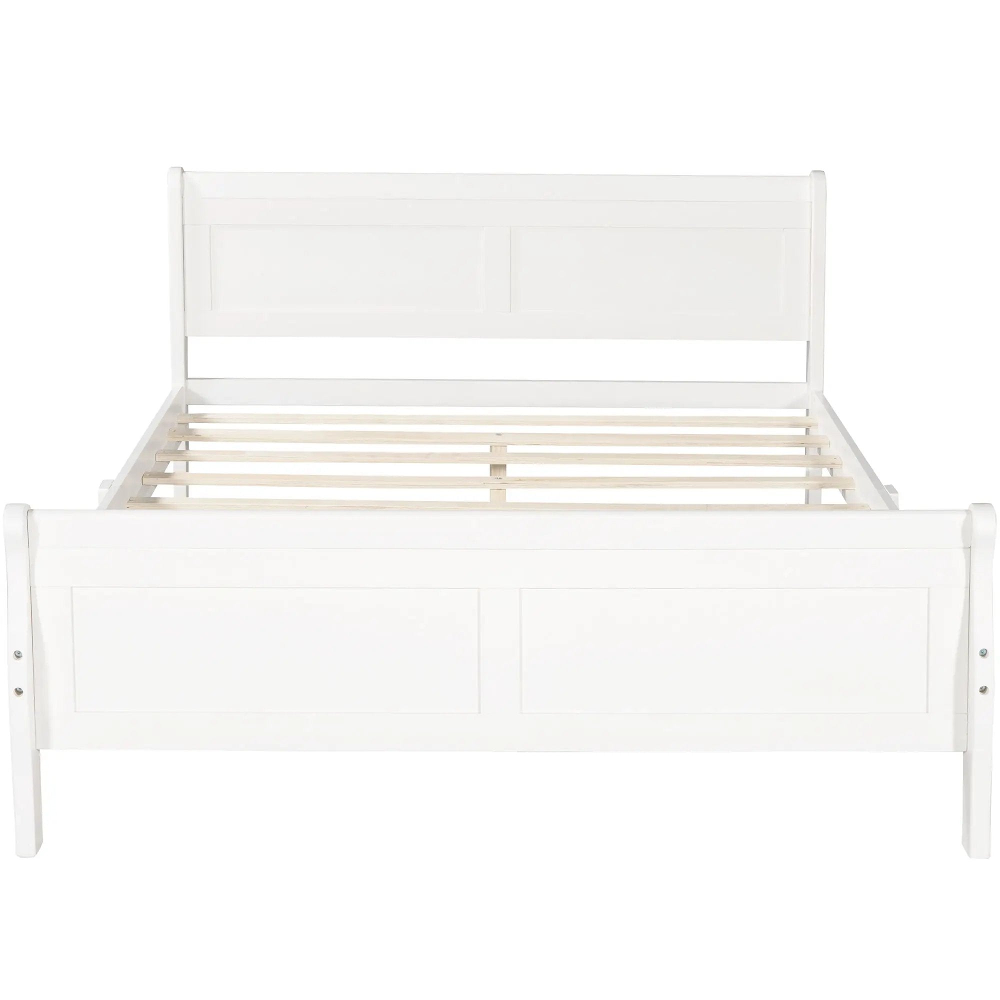 Platform Bed Frame Mattress Foundation Sleigh Bed With Headboard / Footboard / Wood Slat Suppor by HouseOfZazla