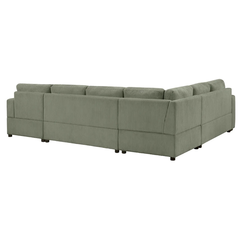 Oversized Sectional U-Shaped Sofa With Chaise Lounge And Three Soft Throw Pillows by HouseOfZazla