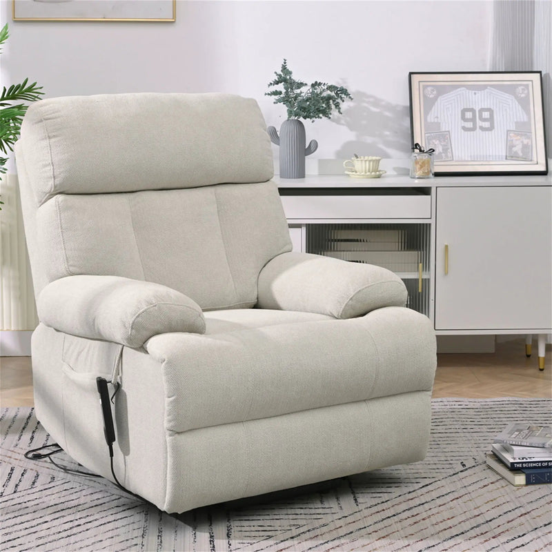 Oversized Power Lift Recliner Chai With Remote Control, Side Pocket, Spacious Seat by HouseOfZazla