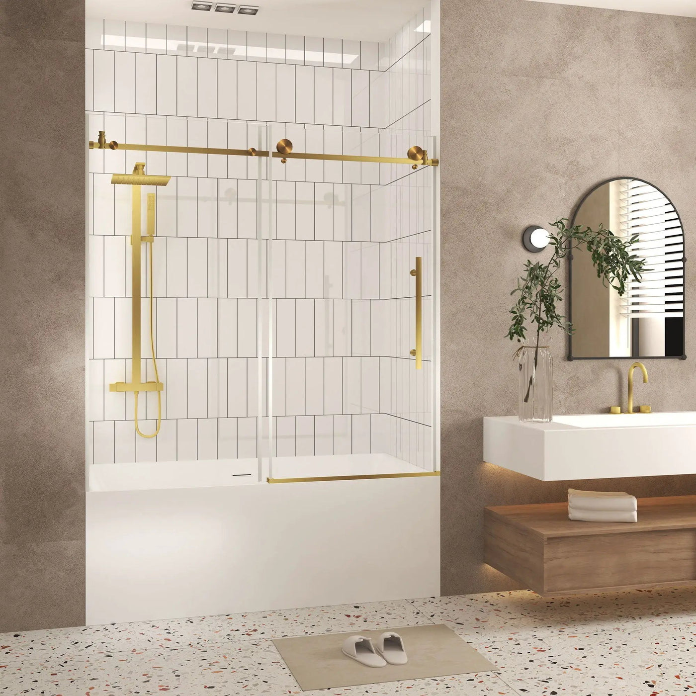 Frameless Shower Door, Smooth Sliding Tracks by HouseOfZazla