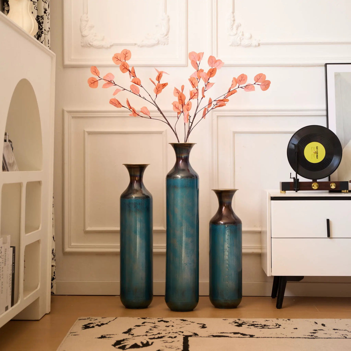 Modern Droplet Shaped Floor Vase Set, 3 Piece Home Decor by HouseOfZazla