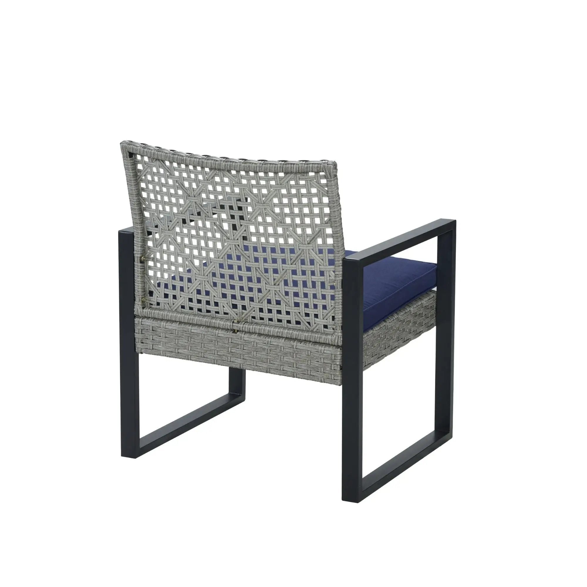 4 Piece Patio Furniture Set With Acacia Wood Table Top And Cushions by HouseOfZazla