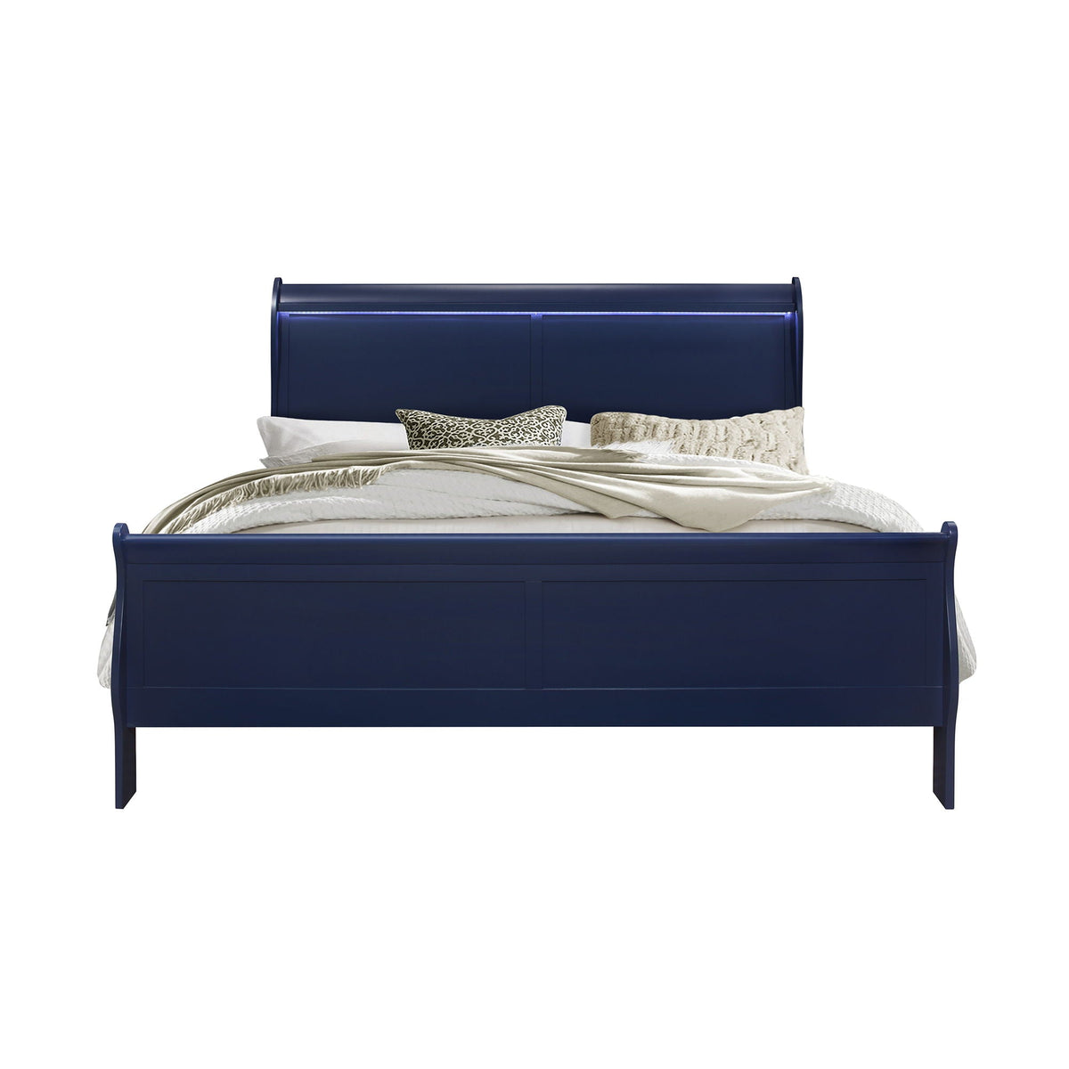 Charlston Sleigh Bed with LED Lighting - Blue or White, photo 18 of 27