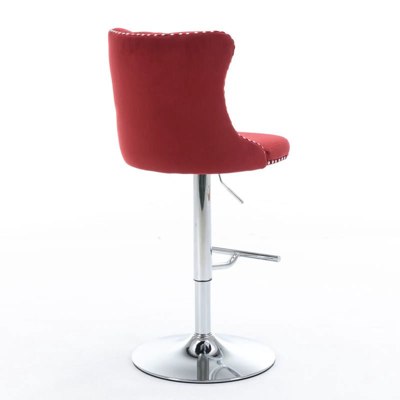 Swivel Barstools Adjusatble Seat Height From 25-33", Modern Upholstered Base Bar Stools With Backs Comfortable Tufted For Home Pub And Kitchen Island (Set of 2) by Unique Piece Furniture