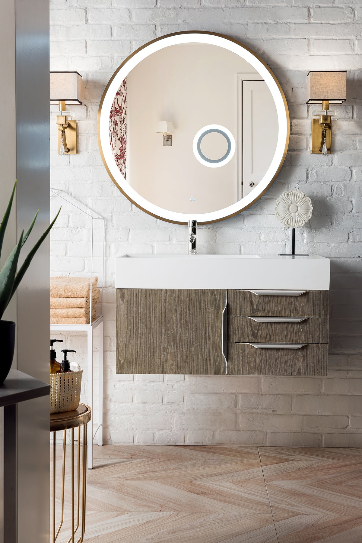James Martin Columbia 36" Floating Single Bathroom Vanity, Ash Gray, view 3
