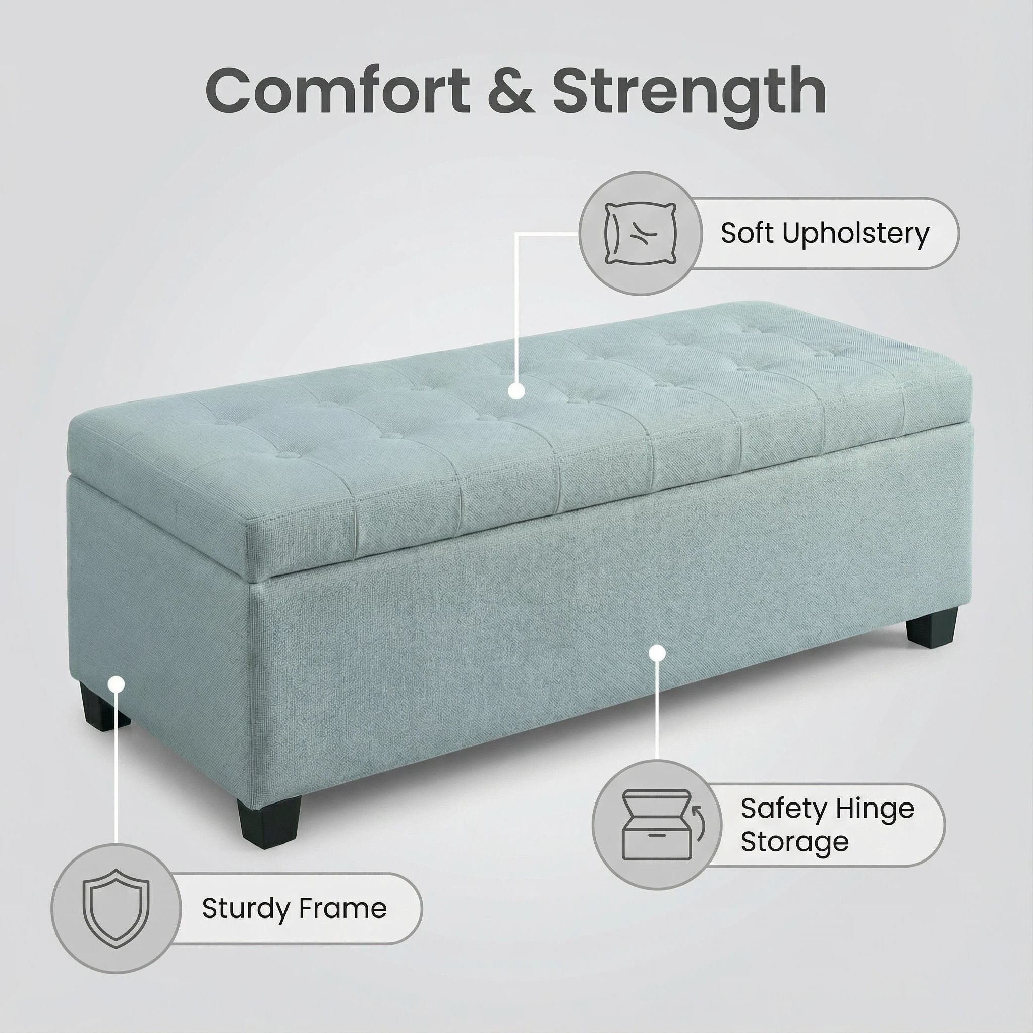 Elegant Tufted Storage Ottoman Bench by HouseOfZazla