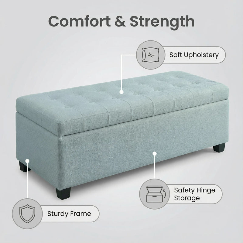 Elegant Tufted Storage Ottoman Bench by HouseOfZazla
