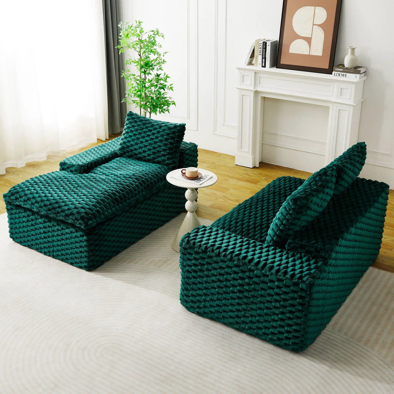 Modular Sofa, Convertible Twin Seat With Chaise Lounge by HouseOfZazla