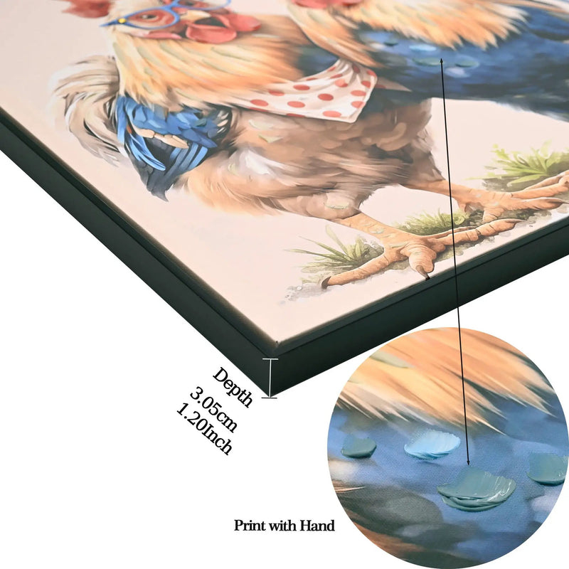 Rooster, Chicken Pictures Wall Decor For Home Decor - Yellow / Red by Unique Piece Furniture