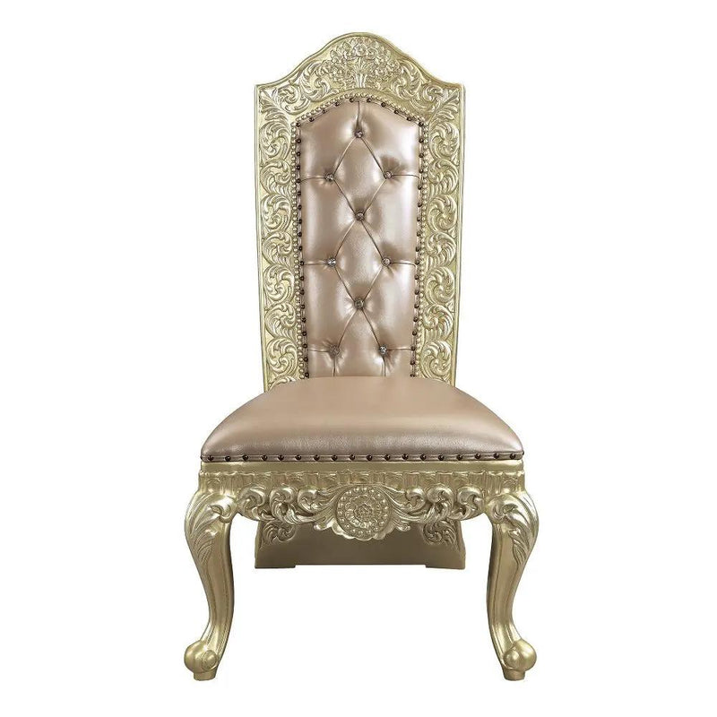 Vatican - Side Chair (Set of 2) - Synthetic Leather & Champagne Silver by Unique Piece Furniture