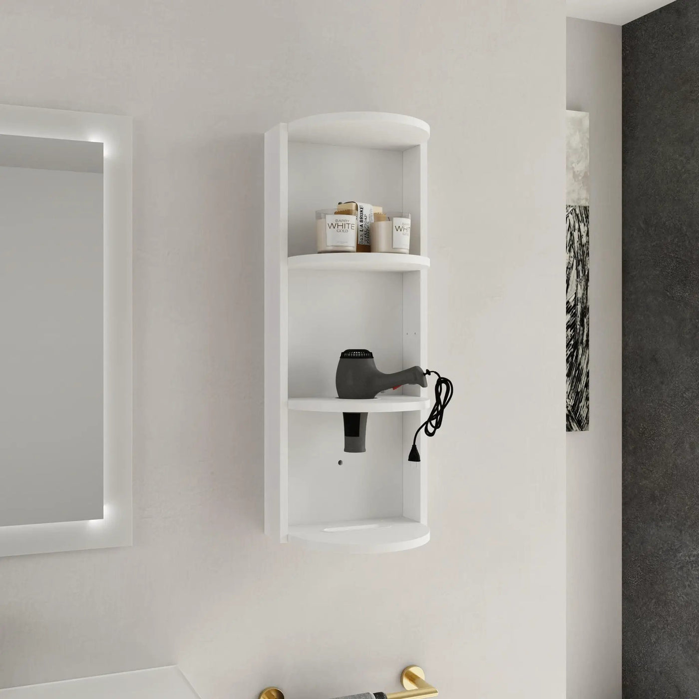 Bathroom Wall Mounted Storage Rack With Floating Design by HouseOfZazla