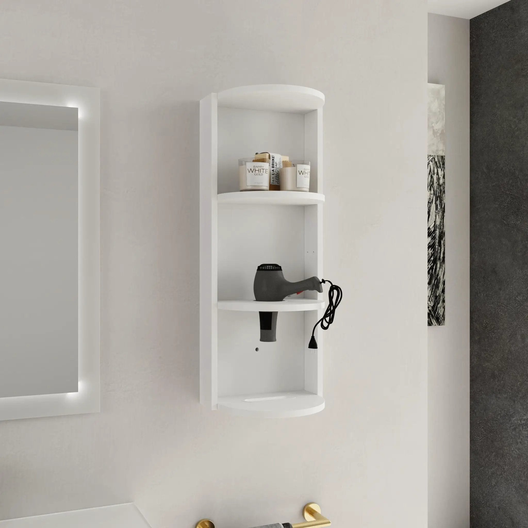 Bathroom Wall Mounted Storage Rack With Floating Design by HouseOfZazla
