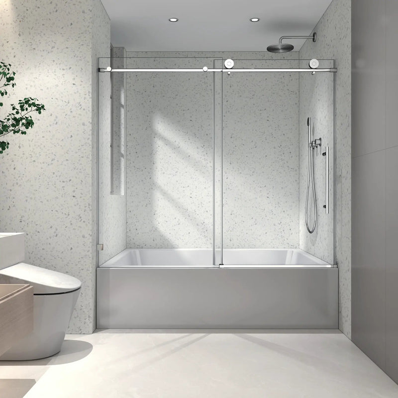 6063 Brushed Nickel Frameless Shower Door by HouseOfZazla