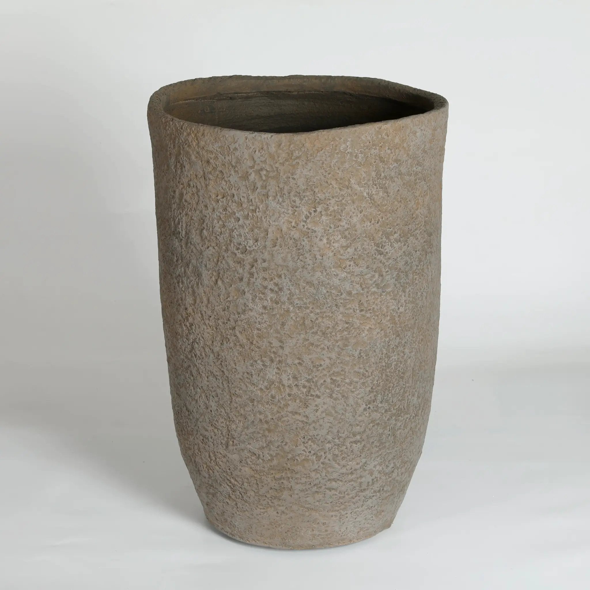 Round Concrete Planter Set of 2, Large Indoor & Outdoor Planter Pots by HouseOfZazla