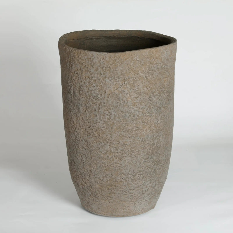 Round Concrete Planter Set of 2, Large Indoor & Outdoor Planter Pots by HouseOfZazla