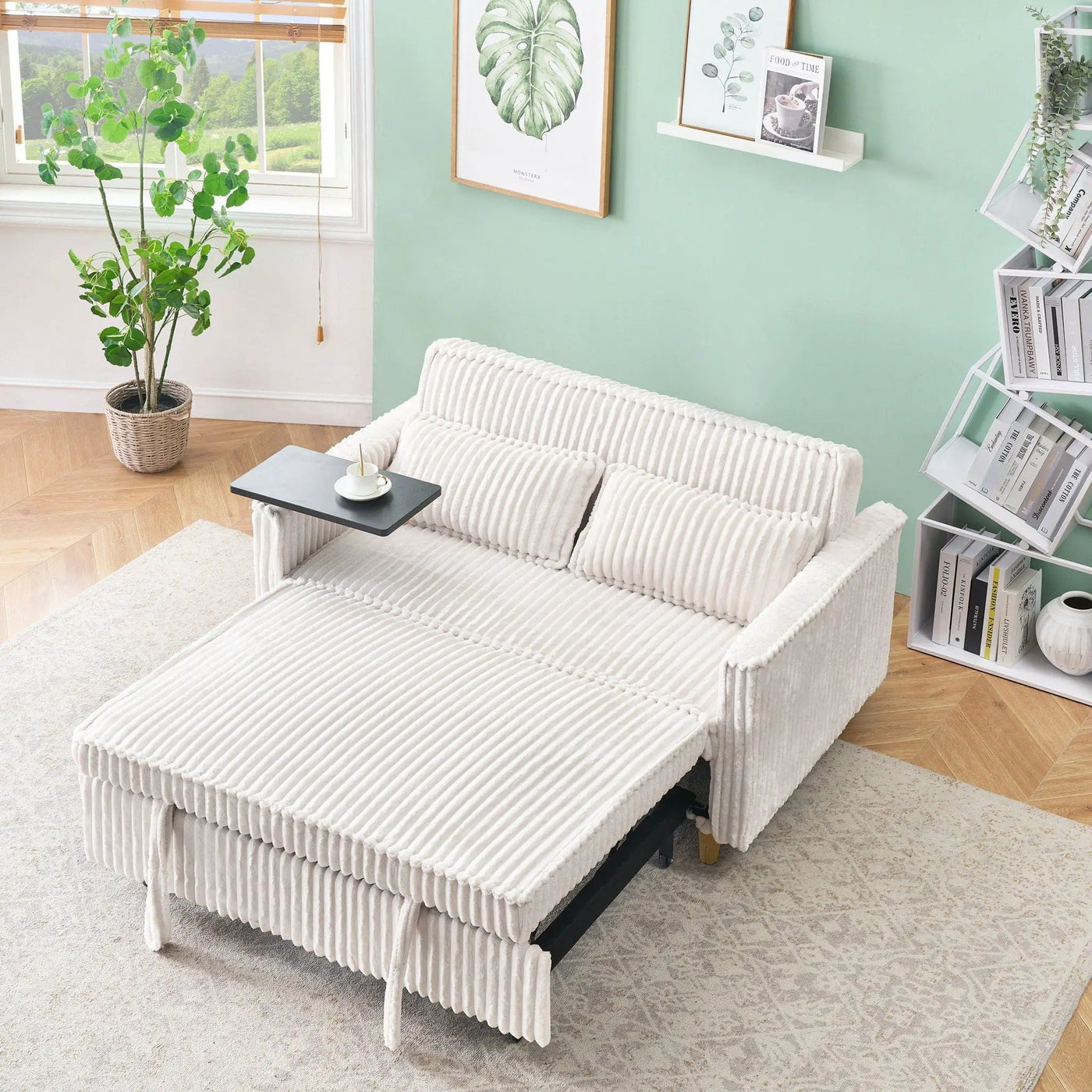 Pull Out Sofa With Movable Tabletop And USB Ports by Unique Piece Furniture