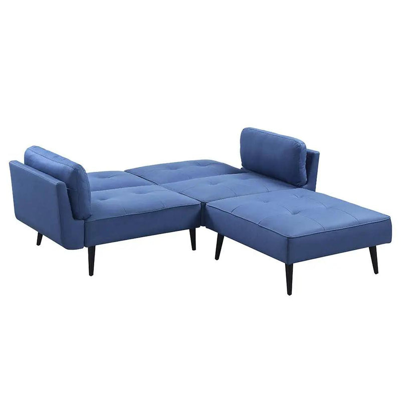 Nafisa - Adjustable Sofa & Ottoman - Blue Fabric by Unique Piece Furniture